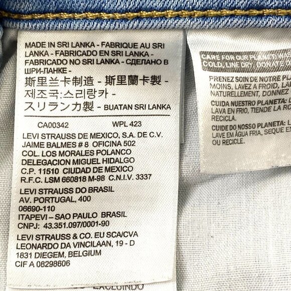 Levi's 721 Womens size 28 High Rise Skinny Stretch Denim Jeans Raw Hem Blue - Picture 10 of 14